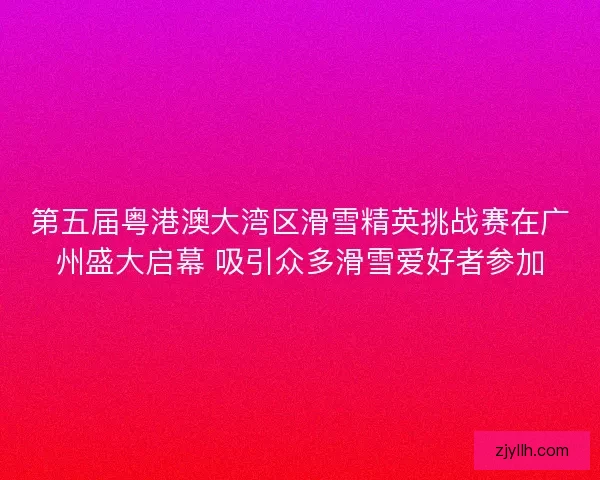 第五届粤港澳大湾区滑雪精英挑战赛在广州盛大启幕 吸引众多滑雪爱好者参加 第五届粤港澳大湾区滑雪精英挑战赛在广州盛大启幕 吸引众多滑雪爱好者参加